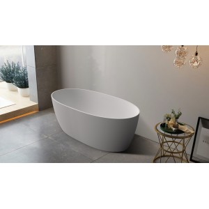 Delta Super Slim Edge Oval Shape Matt White Freestanding Bathtub 1500